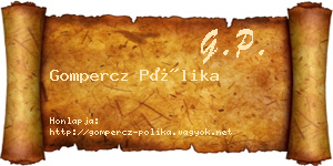 Gompercz Pólika névjegykártya
